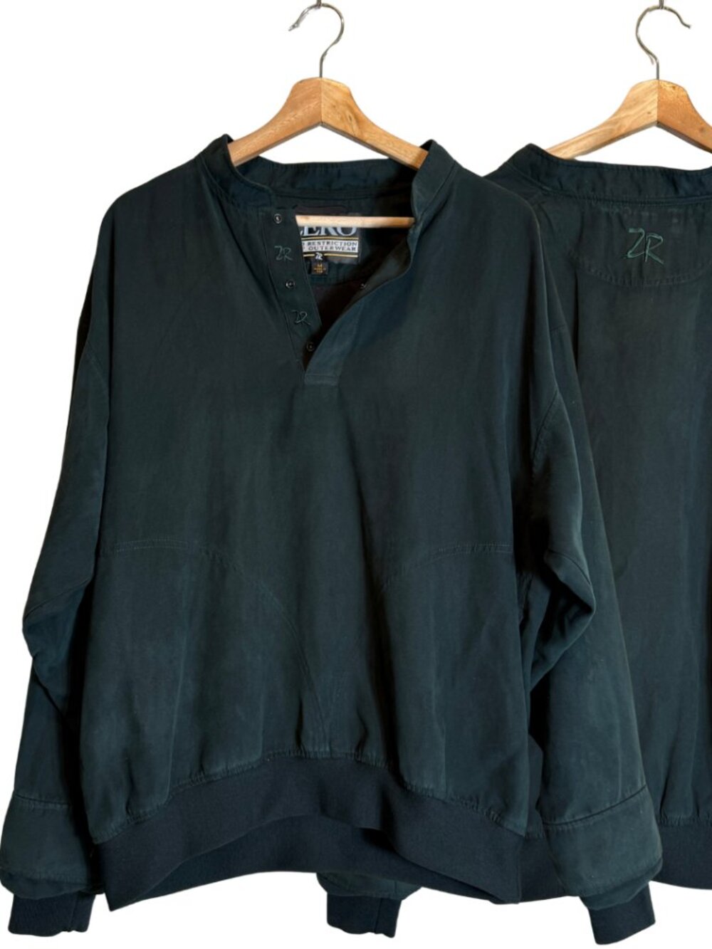 Vtg Zero Restriction 1/4 Snap Windbreaker Jacket Pullover Mens Medium Green Golf